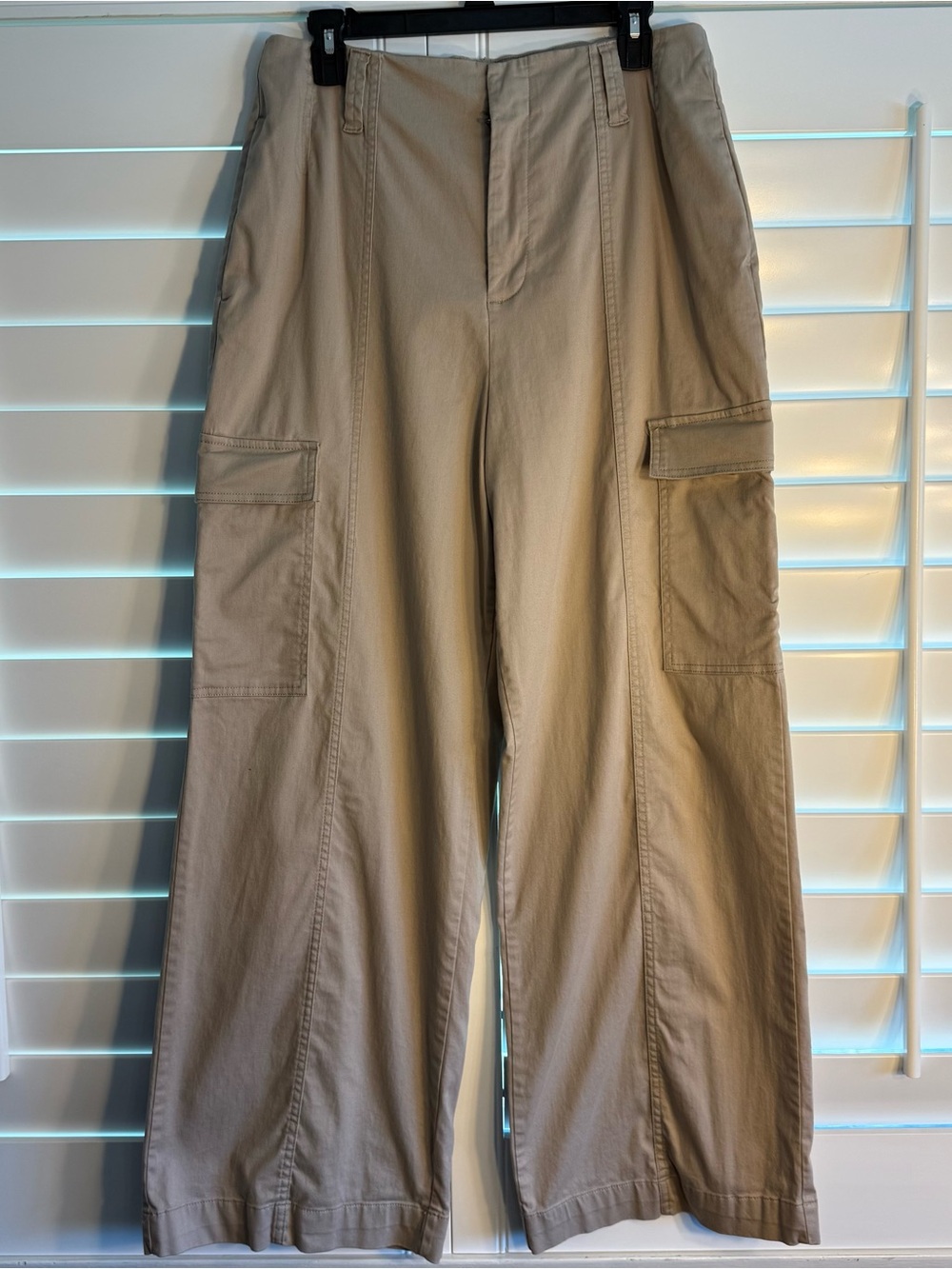 Calvin Klein Jeans Beige Wide-Leg Cargo Pants